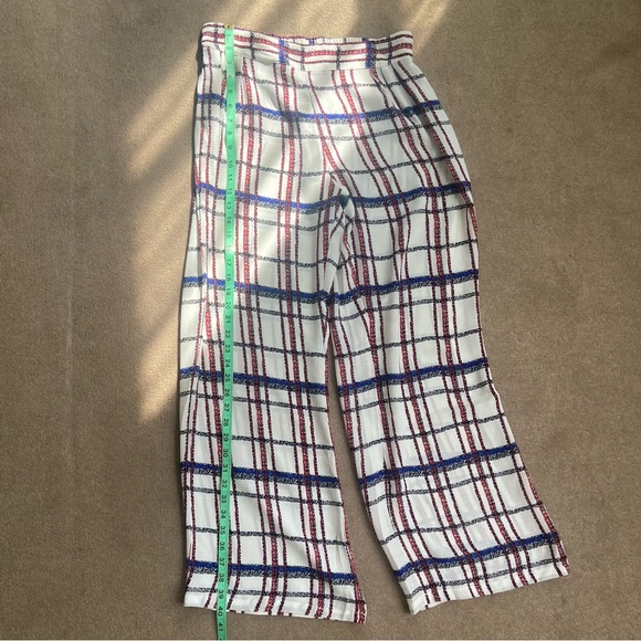 TOV Los Angeles women stripe white stripes polyester pants. Size 42. Used - Picture 6 of 12